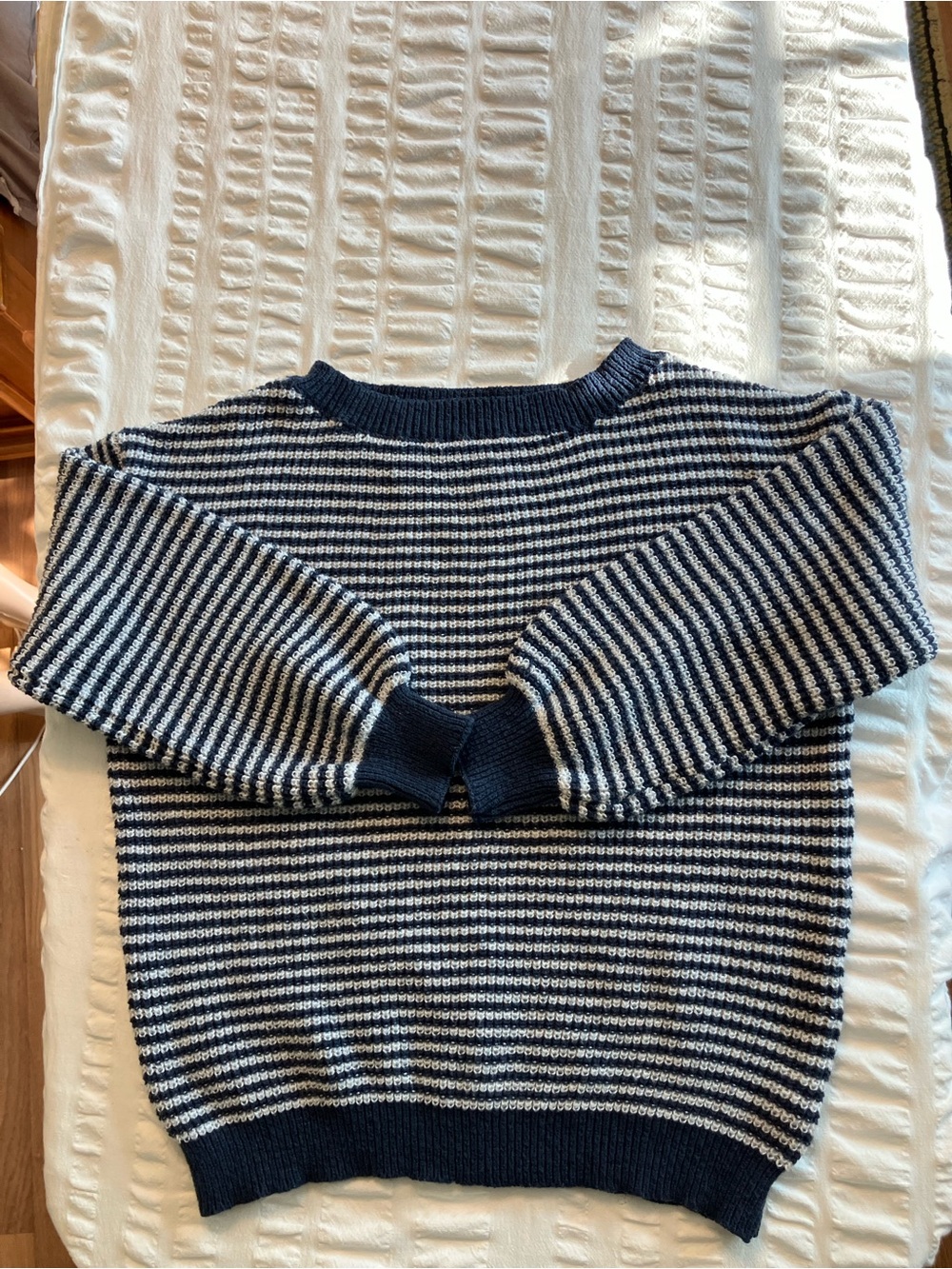 Striped Navy & White Crewneck Sweater